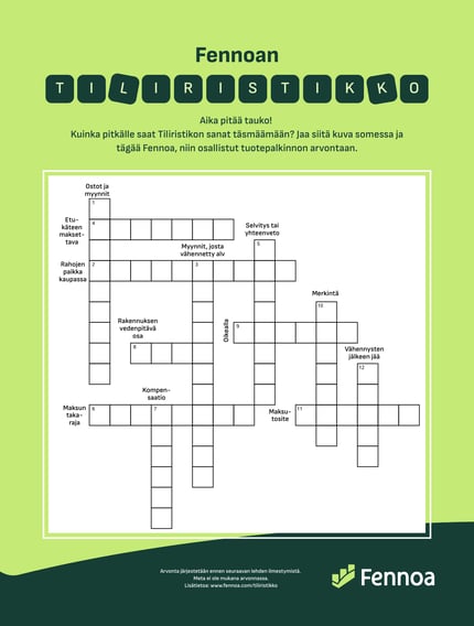 Fennoan tiliristikko Tilisanomat 2025-2026 (218 x 288 mm) (1)