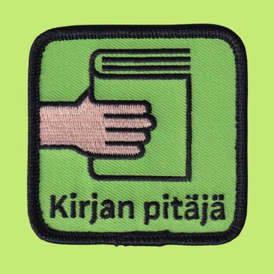 Haalarimerkki kirjan pitaja (1)