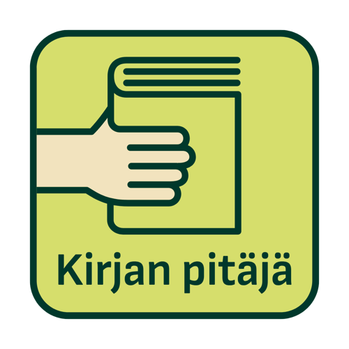 Haalarimerkki kirjan pitaja